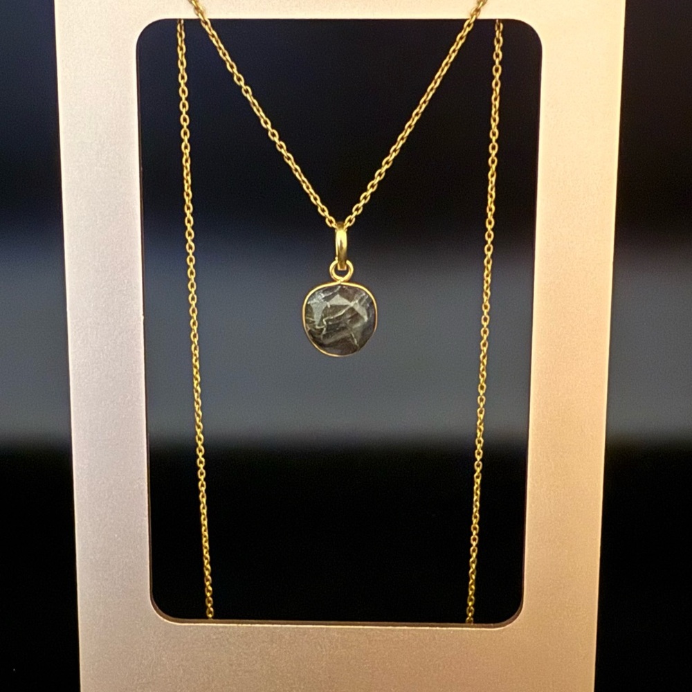 Handmade gold plated labradorite necklace